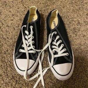Black low top Converse, never worn!